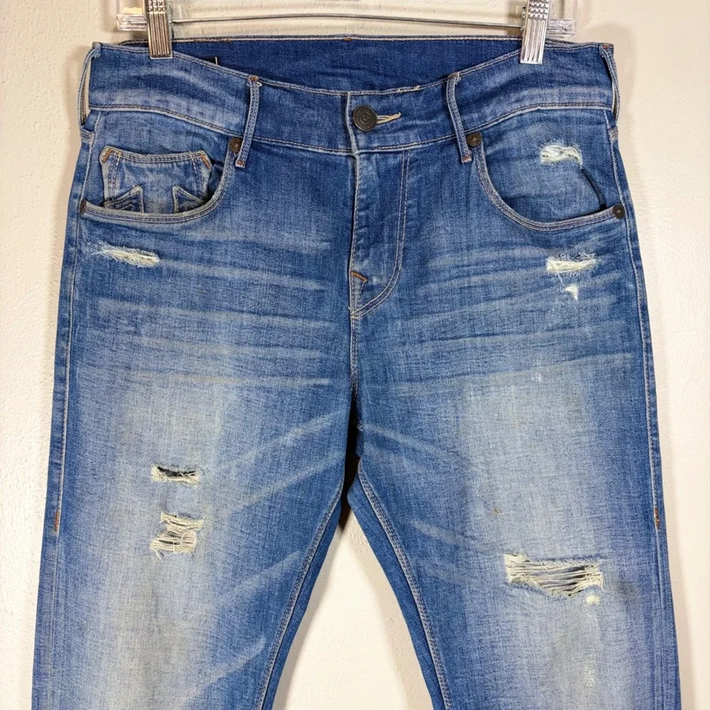 True Religion Geno Relaxed Slim Distressed Blue Denim Jeans‎ Mens 30